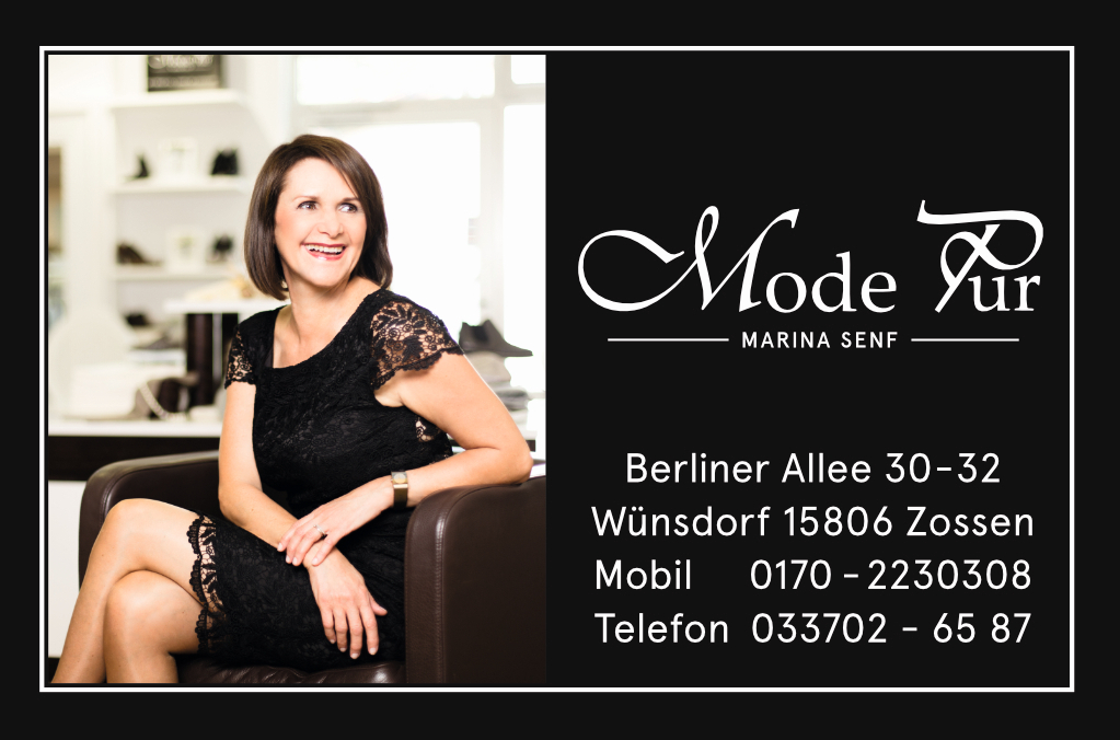 Kontakt zu ModePur Fashion – Marina Senf, Berliner Allee 30-32, 15806 Wünsdorf
